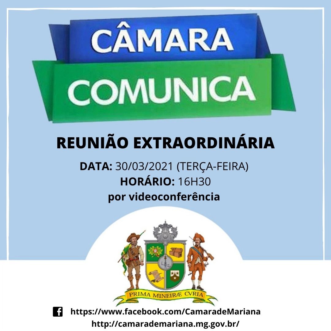Câmara realiza Reunião Extraordinária nesta terça-feira, 30