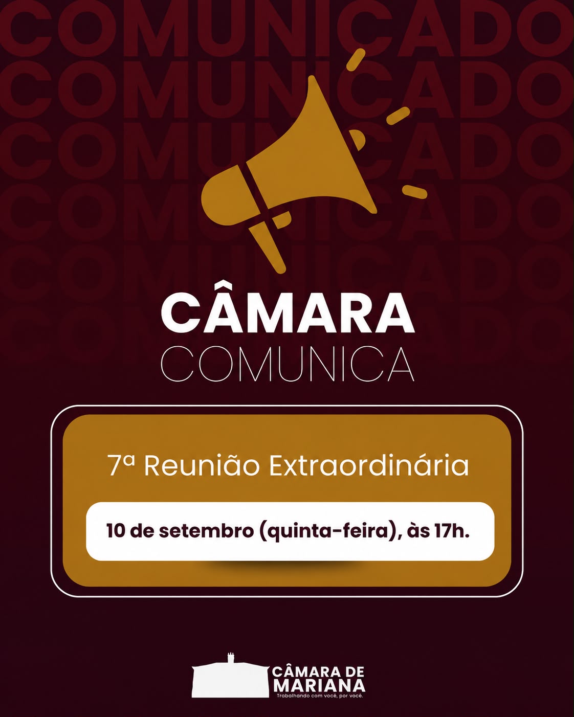 Câmara realiza reunião extraordinária nesta quinta-feira (10) para a análise de três projetos