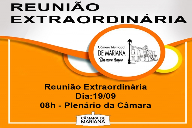 Câmara de Mariana realiza 5ª Reunião Extraordinária de 2019