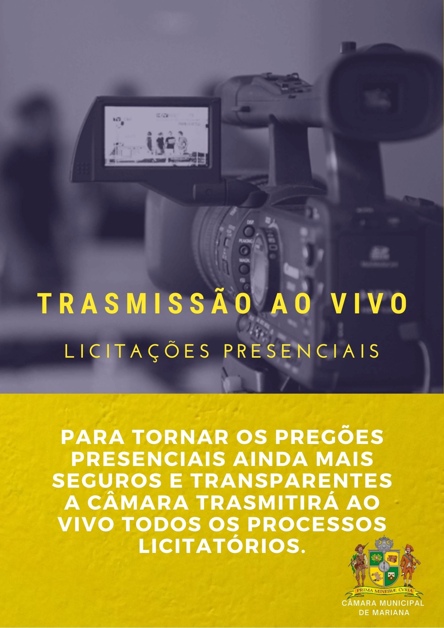 Pregões presencias da Câmara serão transmitidos ao vivo