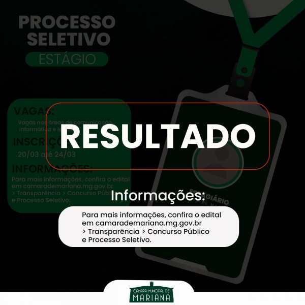 Processo seletivo para contratação de estagiários