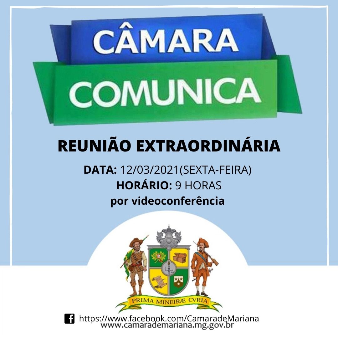 Câmara realiza Reunião Extraordinária nesta sexta-feira, 12