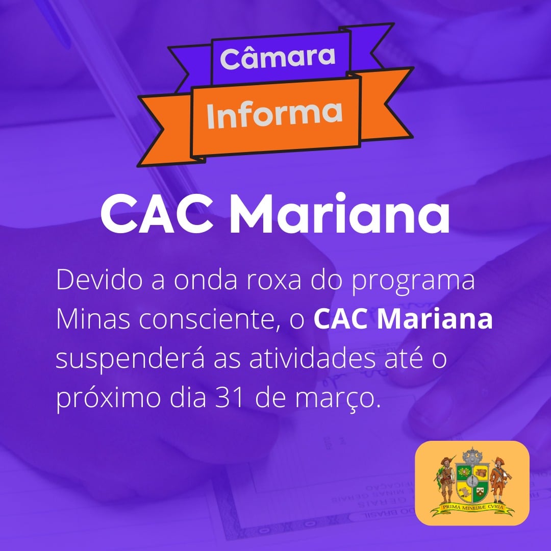 CAC SUSPENDE TEMPORARIAMENTE SUAS ATIVIDADES